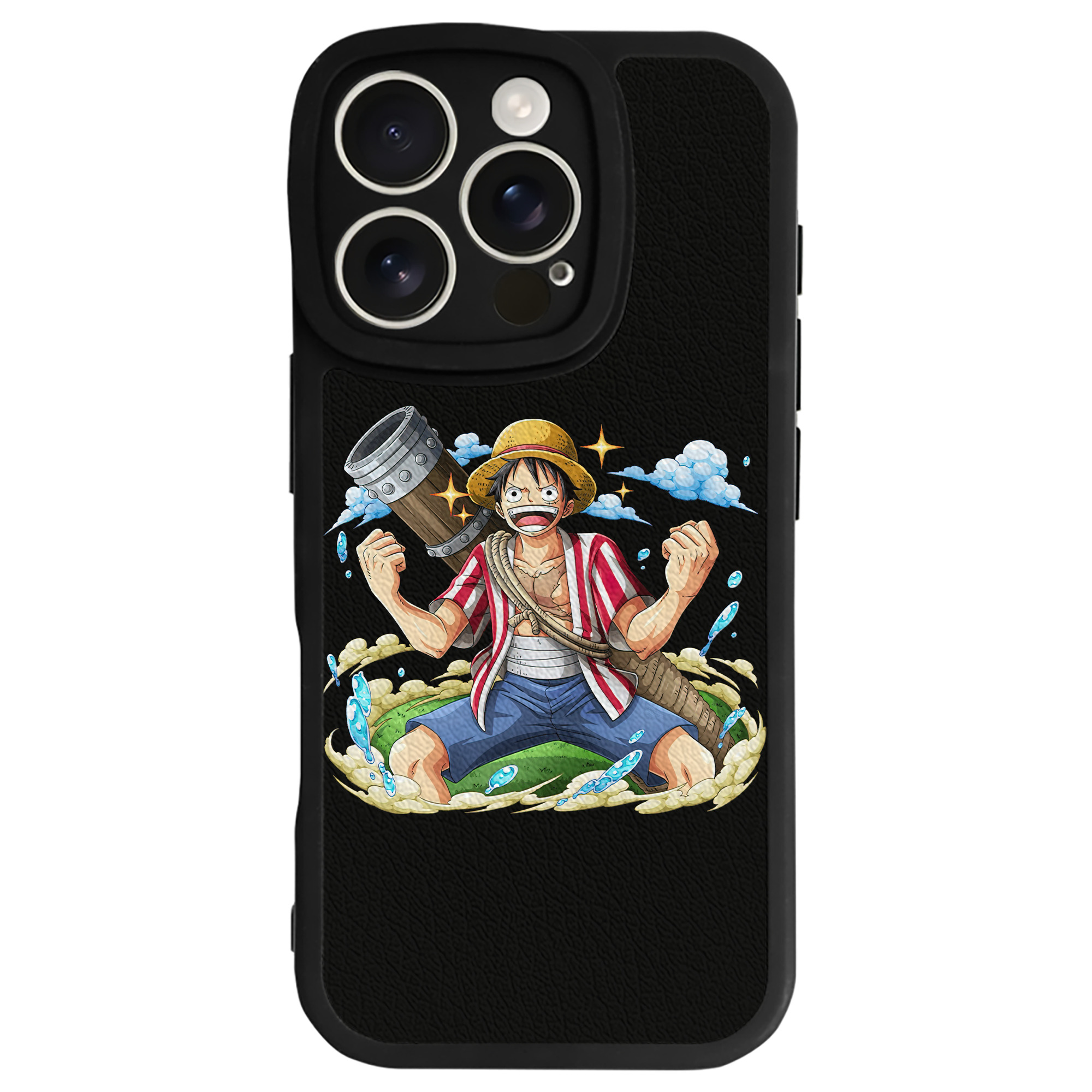 （画像用） ワンピース モンキー・D・ルフィ ONE PIECE Monkey D. Luffy 【iPhone 16シリーズ対応】シリコンスマホケース（レザー調） 材質：シリコン